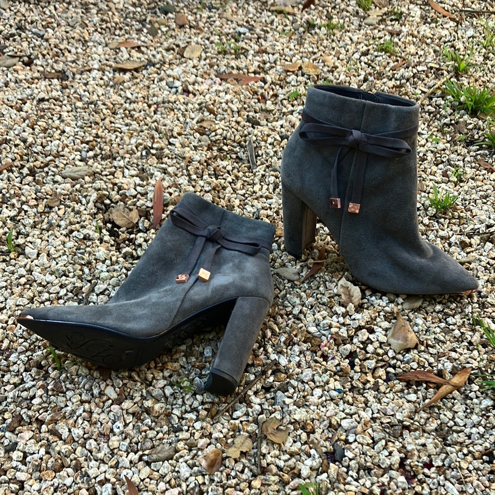 Ted baker suede capped toe booties